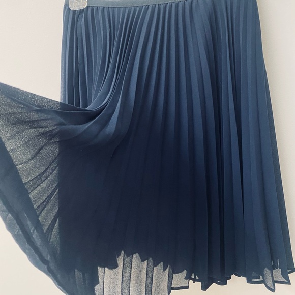 Aritzia Navy Sheer Ruffle Skirt Above Knee - Picture 3 of 6